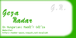 geza madar business card